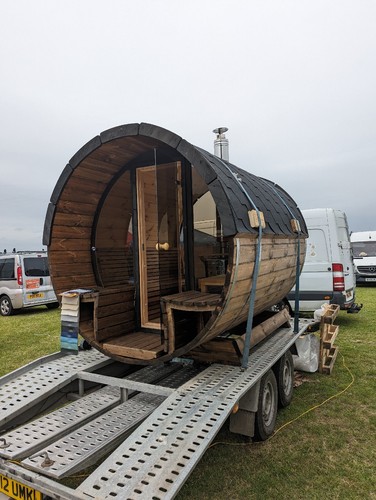 Wood fired barrel sauna - wood,