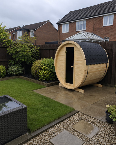 Luxury outdoor barrel sauna - barrel,
