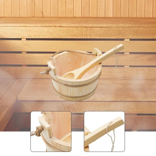Wood sauna barrel and ladle - wood,