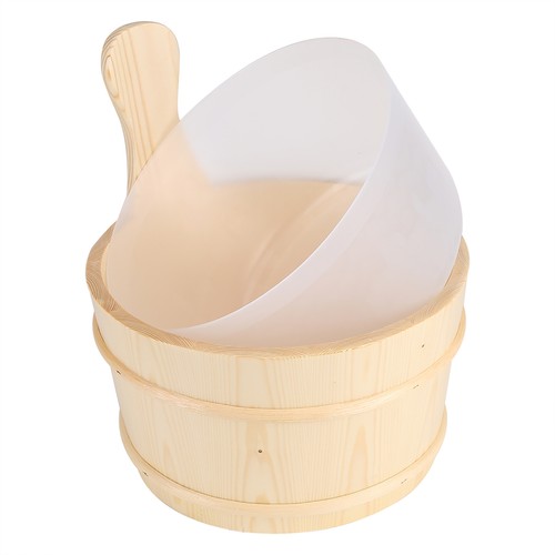 Bathroom natural wooden bucket - bathroom,