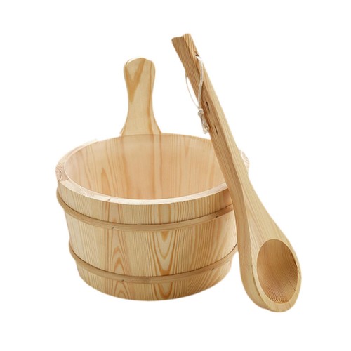Wood sauna barrel and ladle - sauna,