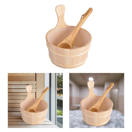 Natural wooden sauna bucket - 4l,