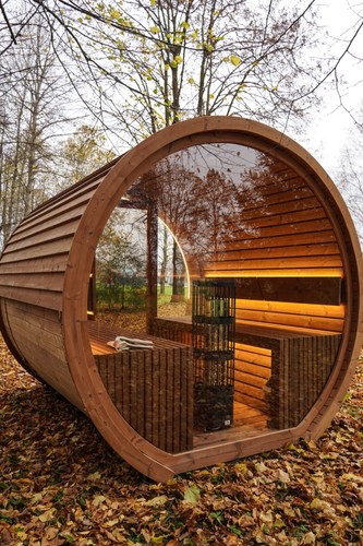 Barrel sauna outdoor - outdoor,