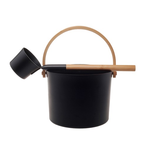 Retro aluminum sauna bucket - aluminum,