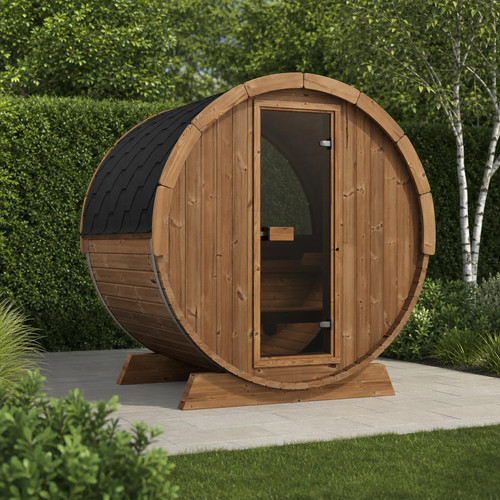 Gfx terrace barrel sauna - terrace,